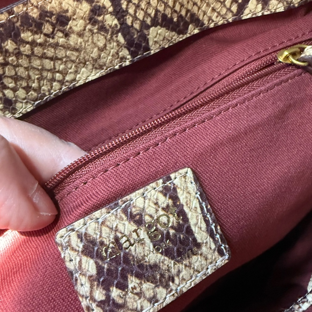 Margot Snake-embossed Victoria Stirrup  leather Satchel NWT - Picture 8 of 9